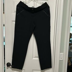 JM Collection size 14 black trousers with rhinestone detailing